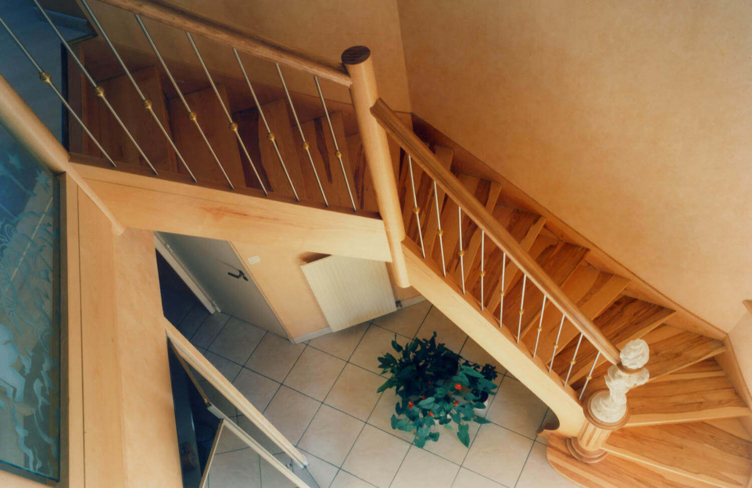 escaliers modernes en bois, métal et verre Frayssinhes 28